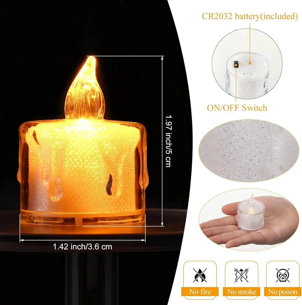 Candela a led senza fiamma per la decorazione domestica della festa di Natale Candele tealight elettroniche a forma di cuore alimentate a batteria