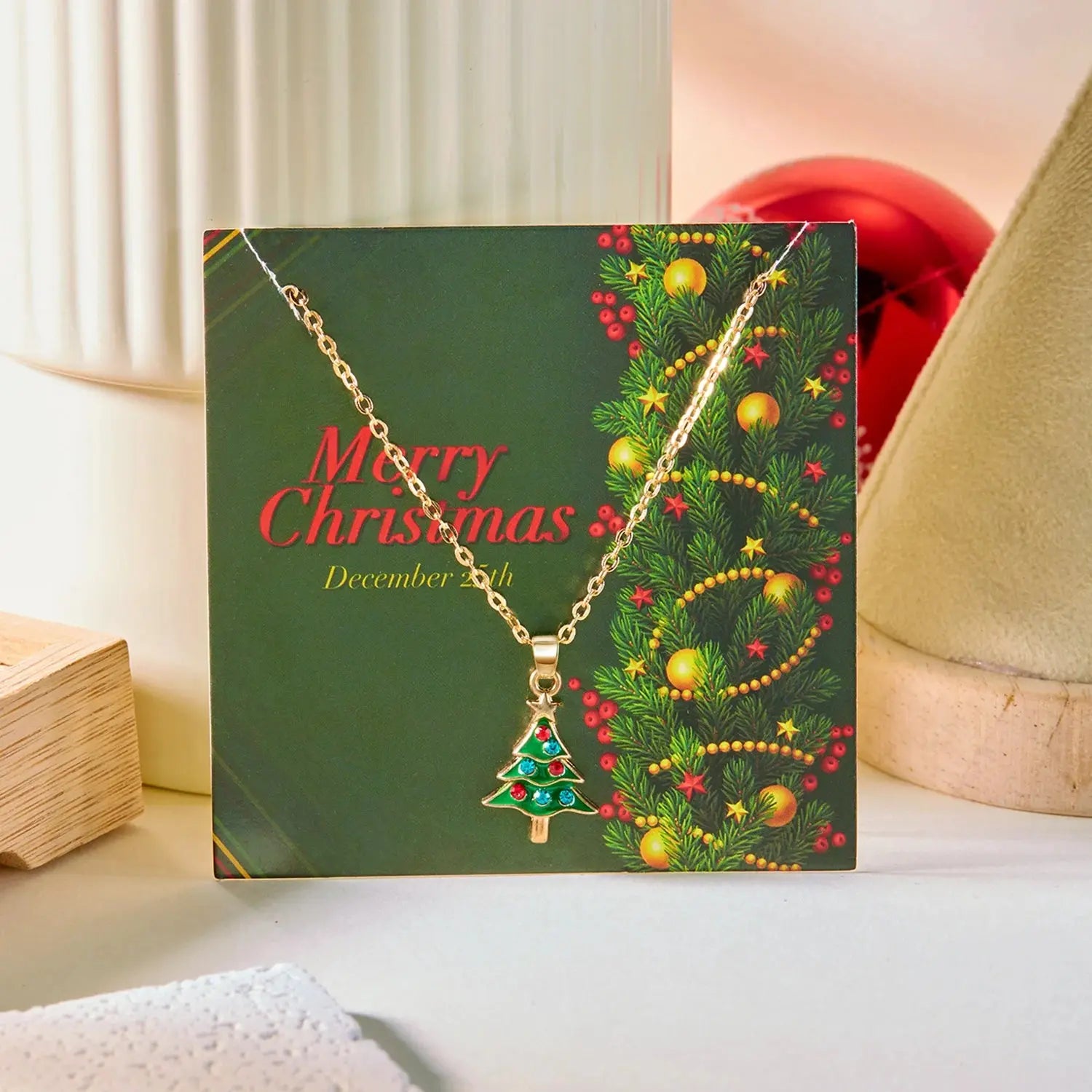 Capodanno Nuovo simpatico albero di Natale Collezione Collana Natale Fiocco di neve Collana con ciondolo Babbo Natale Gioielli per feste