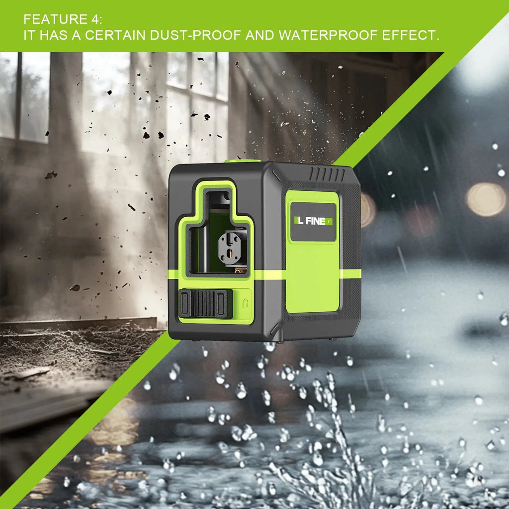 Lfine Livello Laser 2 Linee Croce Livello Verde Laser Orizzontale Verticale Nivel Laser automatico 360 ° Strumenti di livello laser autolivellanti