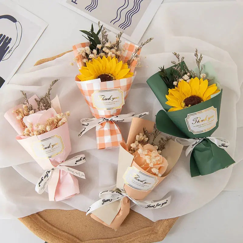 Mini bouquet di fiori artificiali di sapone rosa per il Ringraziamento, San Valentino, Capodanno, Compleanno, Festa di nozze, Regali, Decorazione della casa