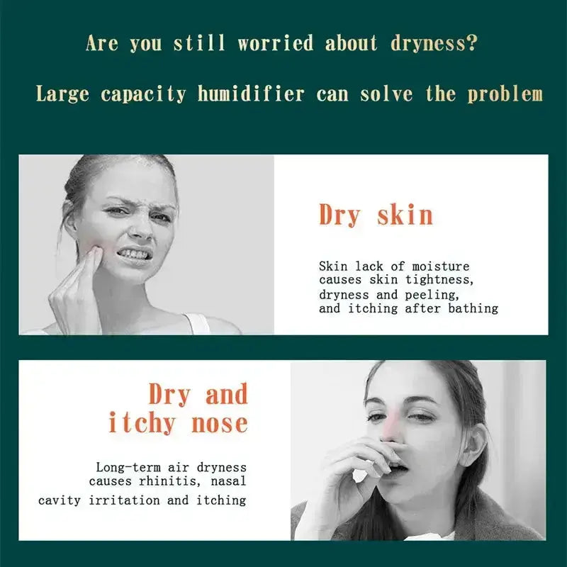 Umidificatore a doppio spruzzo di grande capacità Usb Home Camera da letto 2L Rifornitore d'acqua silenzioso Purificatore d'aria Diffusore d'acqua wireless Ufficio (Copia)