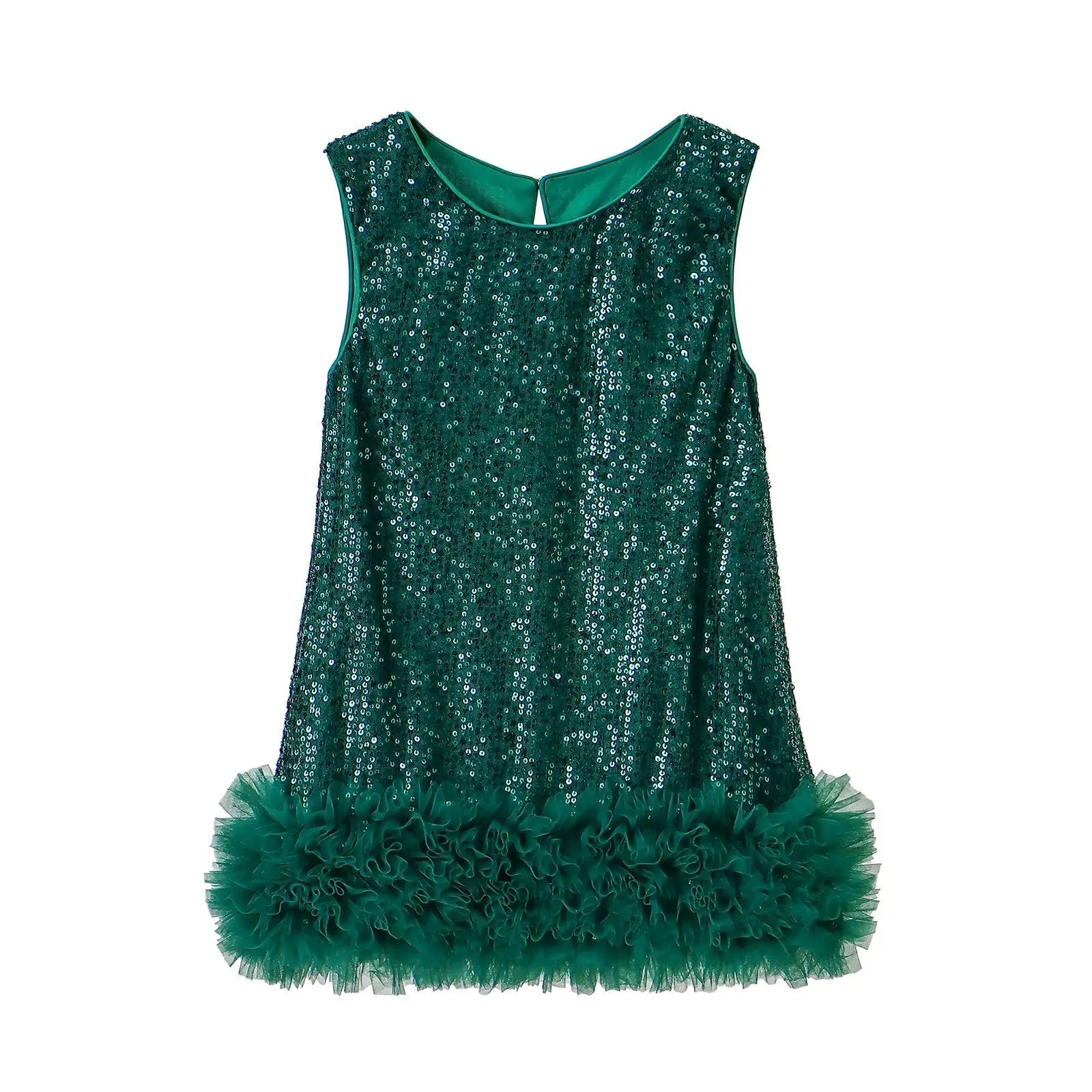 Gonna gilet con paillettes per bambine per bambini Abiti senza maniche solidi 2025 Abito da principessa per compleanno nuova ragazza per bambini 2-8 anni L510